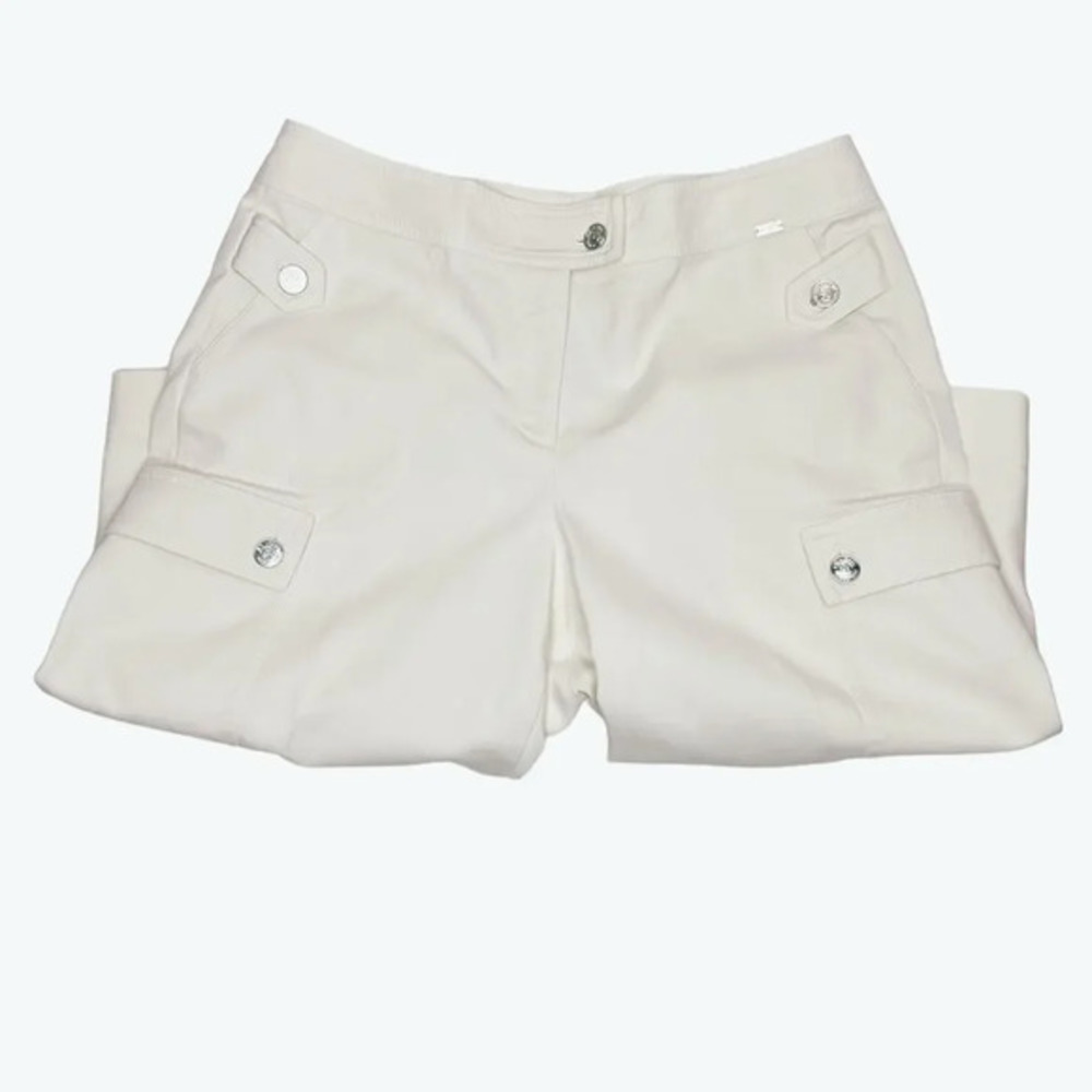 ST JOHN Off-White Cargo Bermuda Shorts Size 6 - Picture 3 of 12